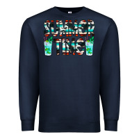 Navy Summer Time Cowhide Serape Premium Sweatshirt - CowCowDesign