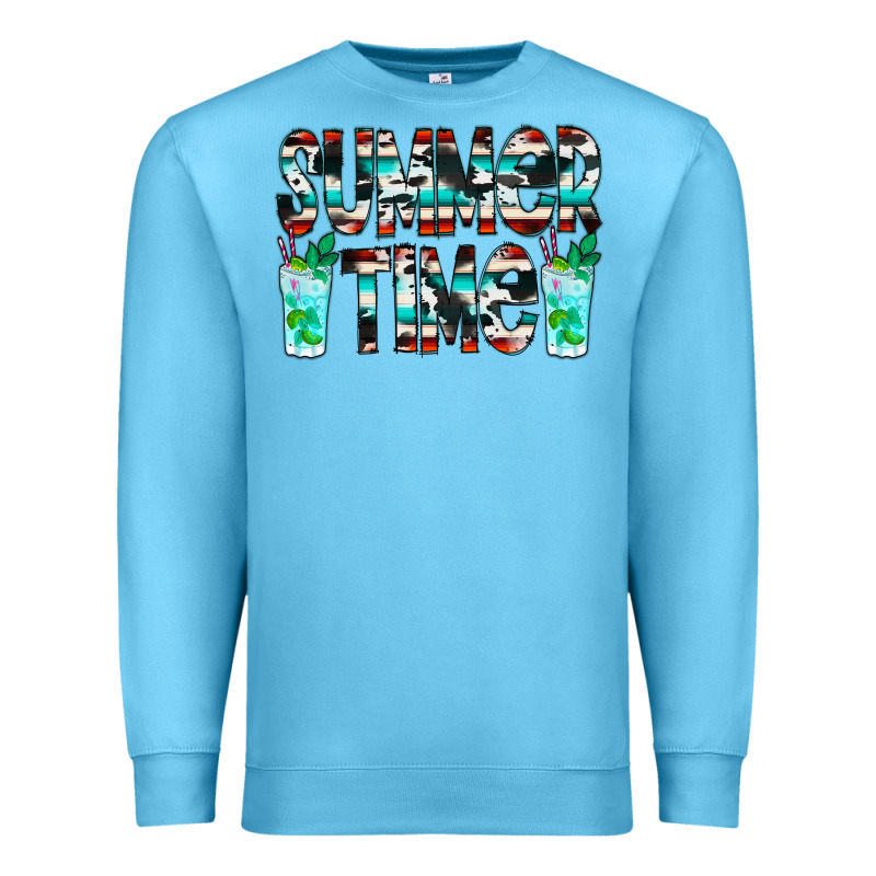Summer Time Cowhide Serape Premium Sweatshirt by CowCowDesign | Teevron