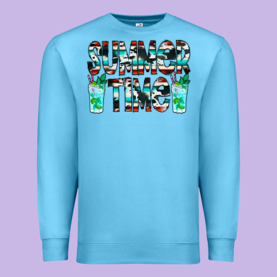 Summer Time Cowhide Serape Premium Sweatshirt Designed By Cowcowdesign