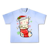 Grape Ice christmas cat in Urban Heavy Tee - MaliasSmallBusiness