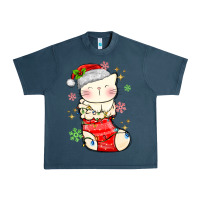 Midnight Navy christmas cat in Urban Heavy Tee - MaliasSmallBusiness
