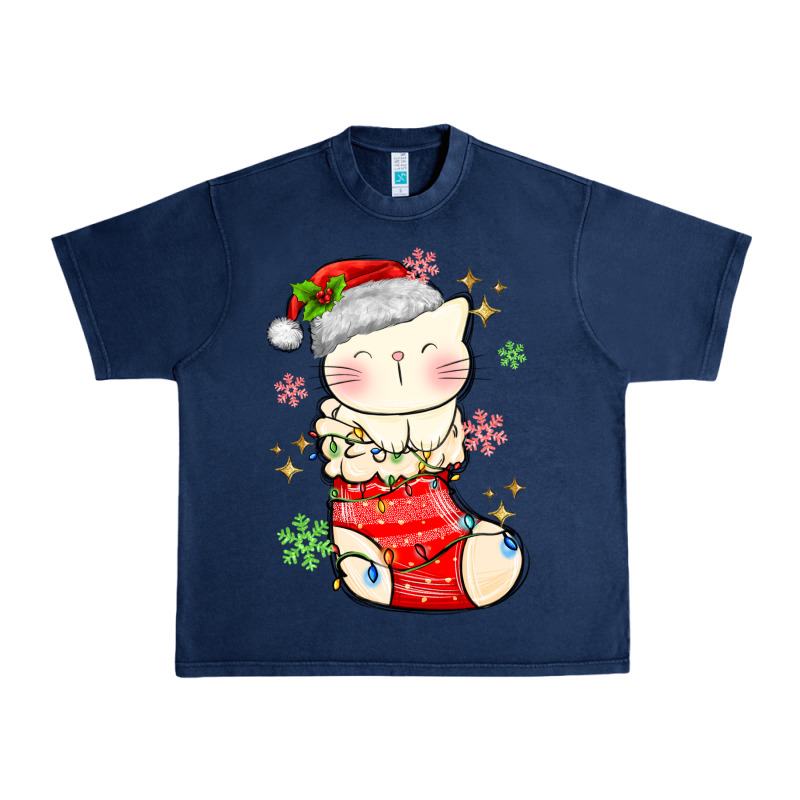 Christmas Cat In Urban Heavy Tee by MaliasSmallBusiness | Teevron