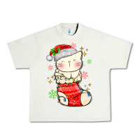 Pistachio christmas cat in Urban Heavy Tee - MaliasSmallBusiness