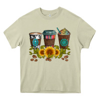 Mossy coffee group and sunflowers Heavy Core Tee - Artiststas