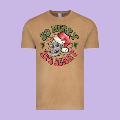 So Merry It's Scary Vintage Tee Designed By Maliassmallbusiness