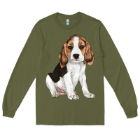 Army Green beagle puppy Long Sleeve Tee - LillyAllenDesigns
