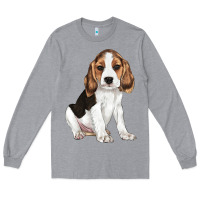 Heather Grey beagle puppy Long Sleeve Tee - LillyAllenDesigns