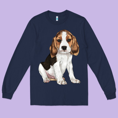 Beagle Puppy Long Sleeve Tee Designed By Lillyallendesigns