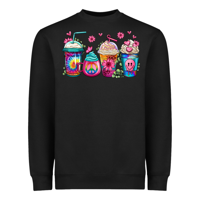 Tie Dye Hippie Coffee Cups Heavyweight Sweatshirt by Jasminsmagicworld | Teevron