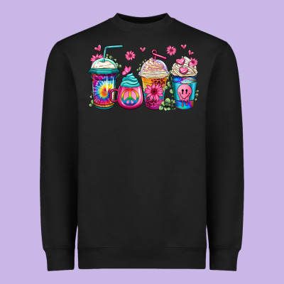 Tie Dye Hippie Coffee Cups Heavyweight Sweatshirt Designed By Jasminsmagicworld