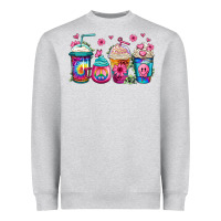 Heather Grey tie dye hippie coffee cups Heavyweight Sweatshirt - Jasminsmagicworld