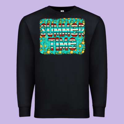 Summer Time Glitter Pineable Premium Sweatshirt Designed By Cowcowdesign