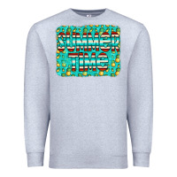 Heather Grey summer time glitter pineable Premium Sweatshirt - CowCowDesign