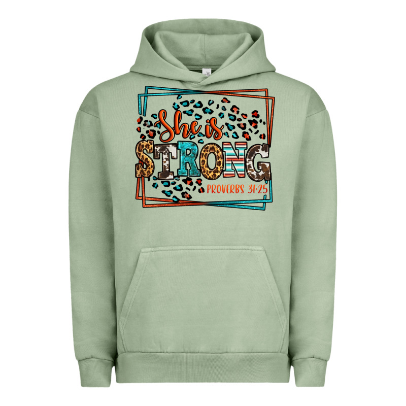 She Is Strong Proverbs 31:25 Urban Hoodie by LillyAllenDesigns | Teevron