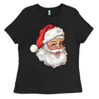 Black Santa Claus Ladies Tee - RanaPortraitStore