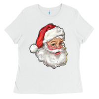 White Santa Claus Ladies Tee - RanaPortraitStore