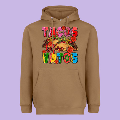 Tacos Before Vatos Olivia Heavyweight Hoodie Designed By Oliviacreatesart