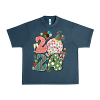 Midnight Navy 2024 happy new year Urban Heavy Tee - MaliasSmallBusiness