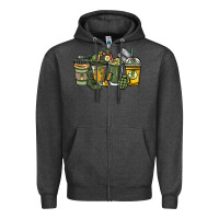 Charcoal Heather Army coffee cups 4th of july Zipper Hoodie - HowdyJamesFarm