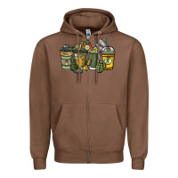 Army Coffee Cups 4th Of July Zipper Hoodie | Teevron