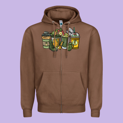 Army Coffee Cups 4th Of July Zipper Hoodie Designed By Howdyjamesfarm