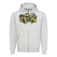 Dove Grey Army coffee cups 4th of july Zipper Hoodie - HowdyJamesFarm