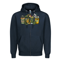 Navy Army coffee cups 4th of july Zipper Hoodie - HowdyJamesFarm