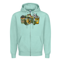 Seafoam Army coffee cups 4th of july Zipper Hoodie - HowdyJamesFarm