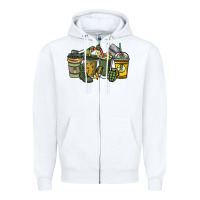 White Army coffee cups 4th of july Zipper Hoodie - HowdyJamesFarm