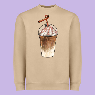 Iced Coffee With Cream Heavyweight Sweatshirt Designed By Barkaloodesign