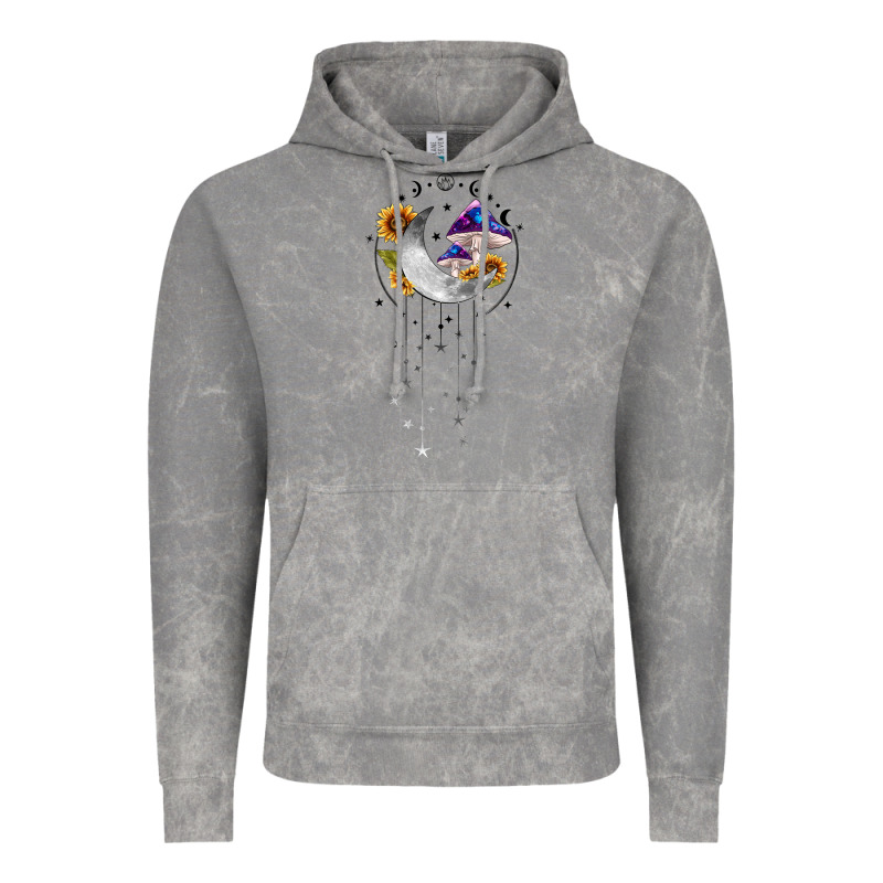 Moon And Mushrooms With Sunflower Vintage Hoodie by MaliasSmallBusiness | Teevron