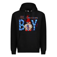 Black All American boy with gnome Premium Hoodie - HowdyJamesFarm