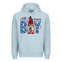 Blue Mist All American boy with gnome Premium Hoodie - HowdyJamesFarm