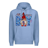 Colony Blue All American boy with gnome Premium Hoodie - HowdyJamesFarm