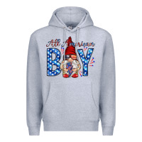 Heather Grey All American boy with gnome Premium Hoodie - HowdyJamesFarm