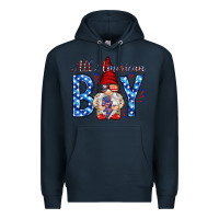 Navy All American boy with gnome Premium Hoodie - HowdyJamesFarm
