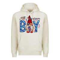 Oatmeal Heather All American boy with gnome Premium Hoodie - HowdyJamesFarm