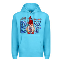 Ocean Blue All American boy with gnome Premium Hoodie - HowdyJamesFarm
