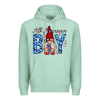 Seafoam All American boy with gnome Premium Hoodie - HowdyJamesFarm