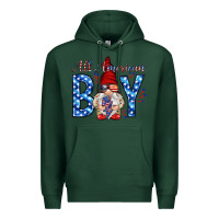 Sports Green All American boy with gnome Premium Hoodie - HowdyJamesFarm