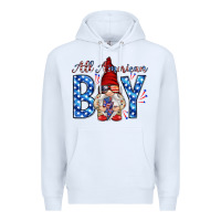 White All American boy with gnome Premium Hoodie - HowdyJamesFarm