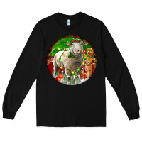 Black christmas dorset sheep Long Sleeve Tee - LillyAllenDesigns