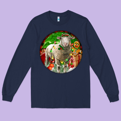 Christmas Dorset Sheep Long Sleeve Tee Designed By Lillyallendesigns