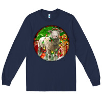 Navy christmas dorset sheep Long Sleeve Tee - LillyAllenDesigns