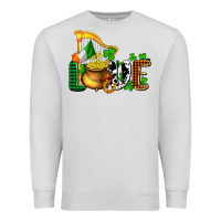 Dove Grey St. Patrick's Love and golds Premium Sweatshirt - OliviaCreatesArt