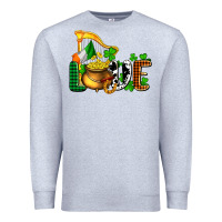 Heather Grey St. Patrick's Love and golds Premium Sweatshirt - OliviaCreatesArt