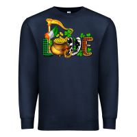Navy St. Patrick's Love and golds Premium Sweatshirt - OliviaCreatesArt