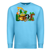 Ocean Blue St. Patrick's Love and golds Premium Sweatshirt - OliviaCreatesArt