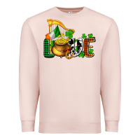 Pale Pink St. Patrick's Love and golds Premium Sweatshirt - OliviaCreatesArt