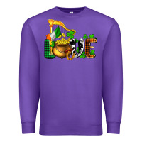 Purple St. Patrick's Love and golds Premium Sweatshirt - OliviaCreatesArt